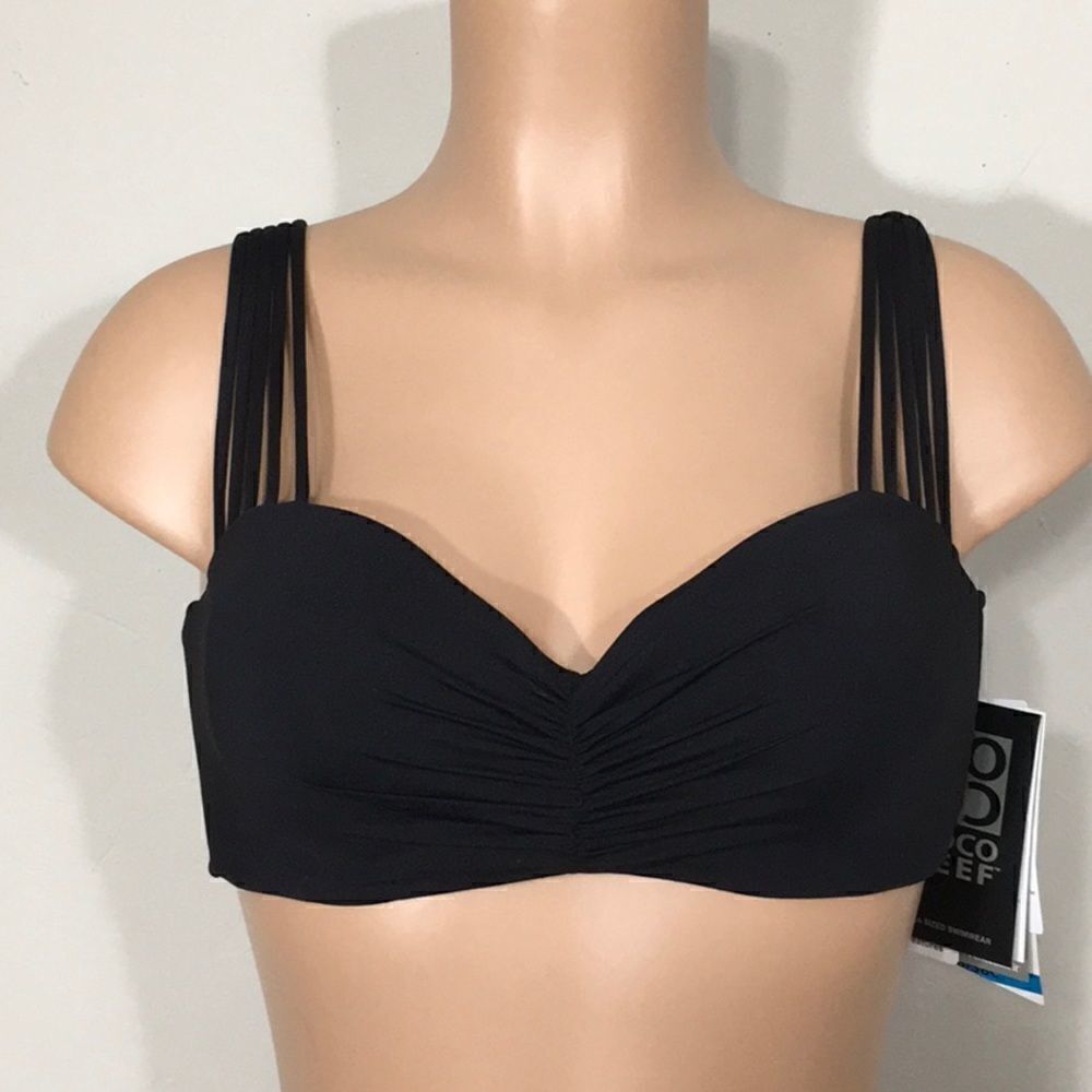 New. COCO REEF adjustable multi-way black Strappy bikini top. 32/34-C - Picture 3 of 13